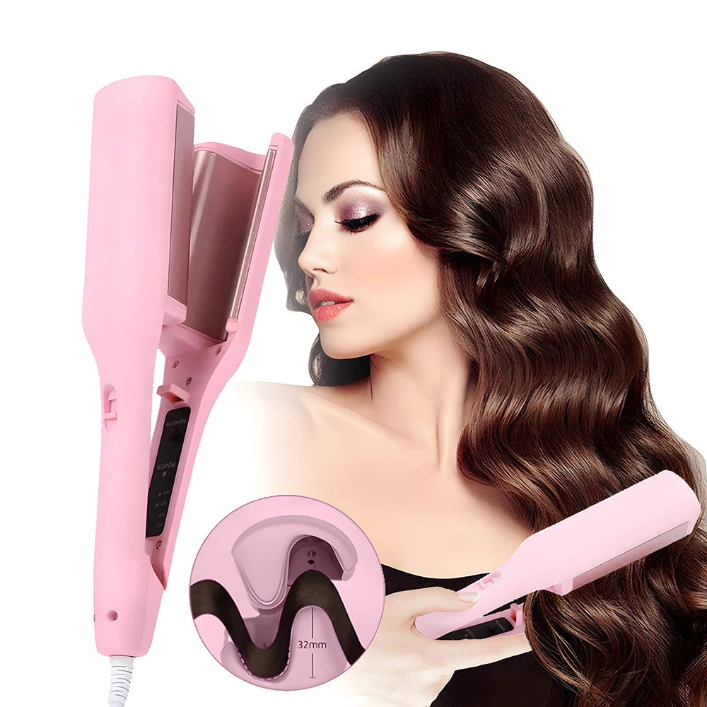Bealuva 32mm Deep Wave Hair Curling/Crimping – Fast Heating, Adjustable, Salon Styling at Home