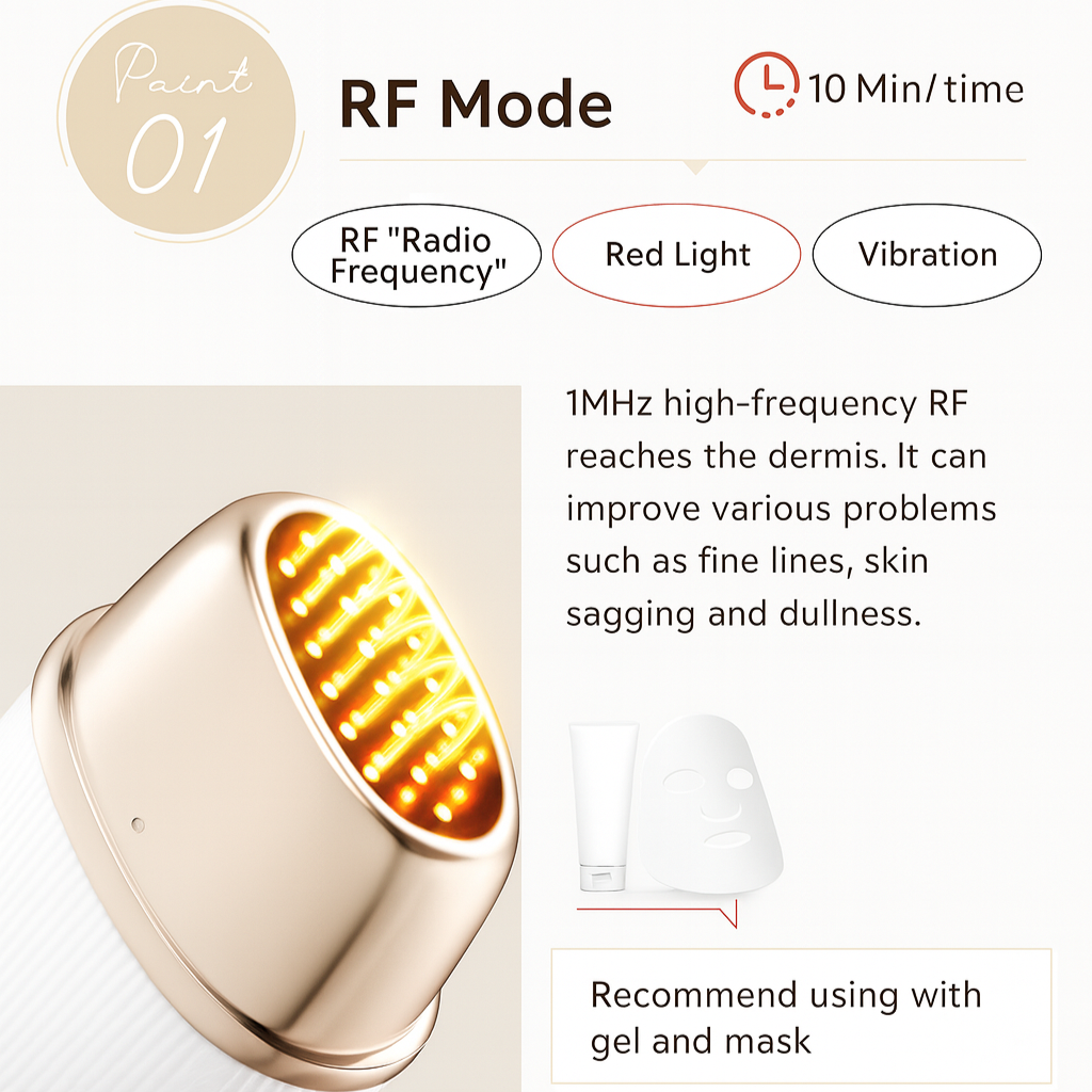 Bealuva 24K Gold RF Facial Beauty Device