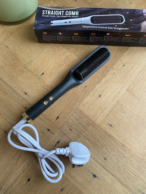 Nueva plancha de pelo 2 en 1, peine caliente, rizador de iones negativos, cepillo eléctrico de doble propósito.