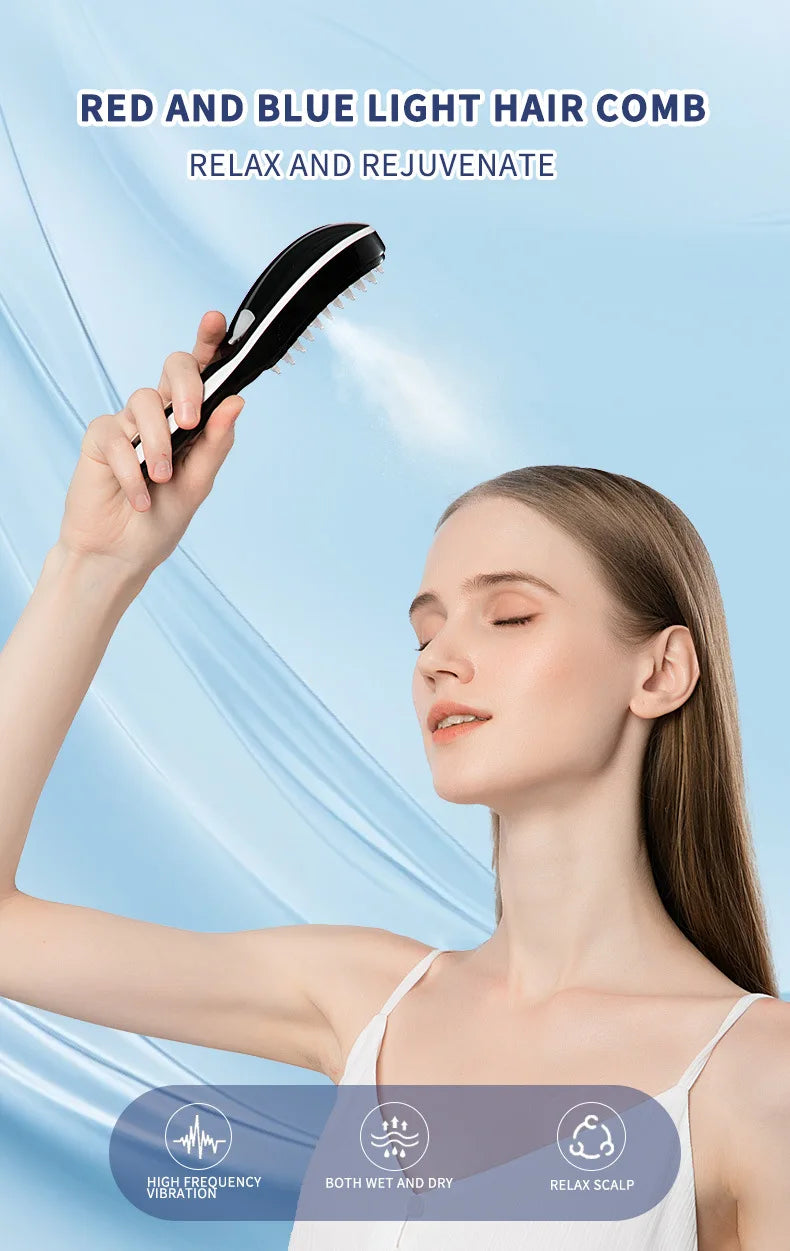 Electric Spray Massage Comb – 3-in-1 Hair Growth & Scalp Therapy