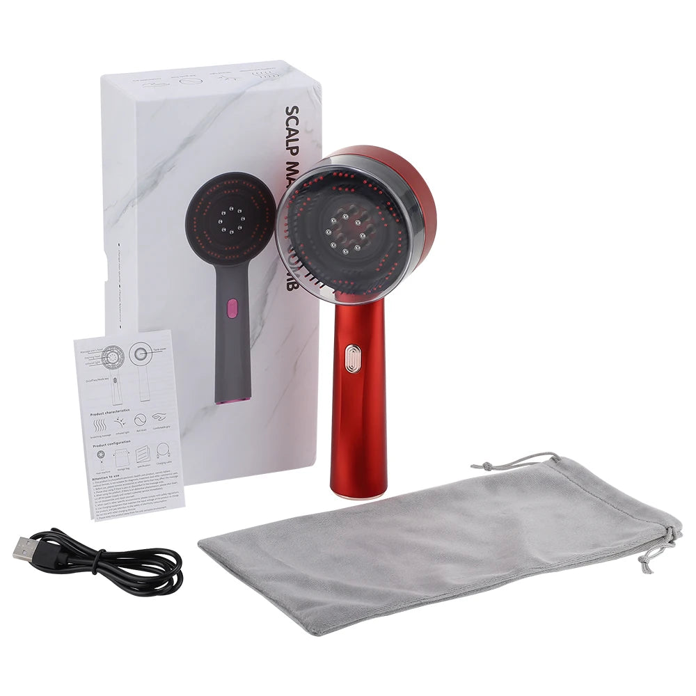 Scalp Massaging Brush – 3-in-1 Electric | Waterproof | Red Light Therapy