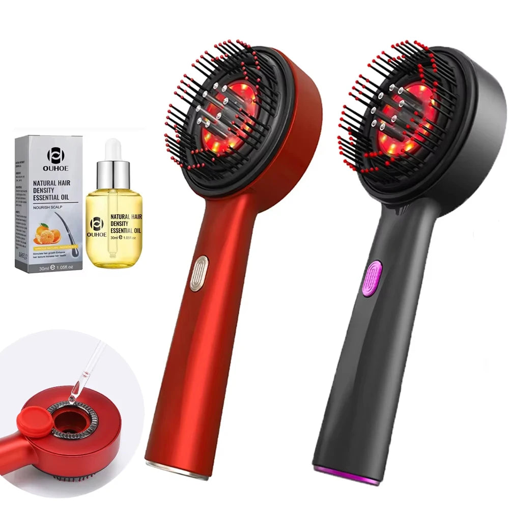 Scalp Massaging Brush – 3-in-1 Electric | Waterproof | Red Light Therapy