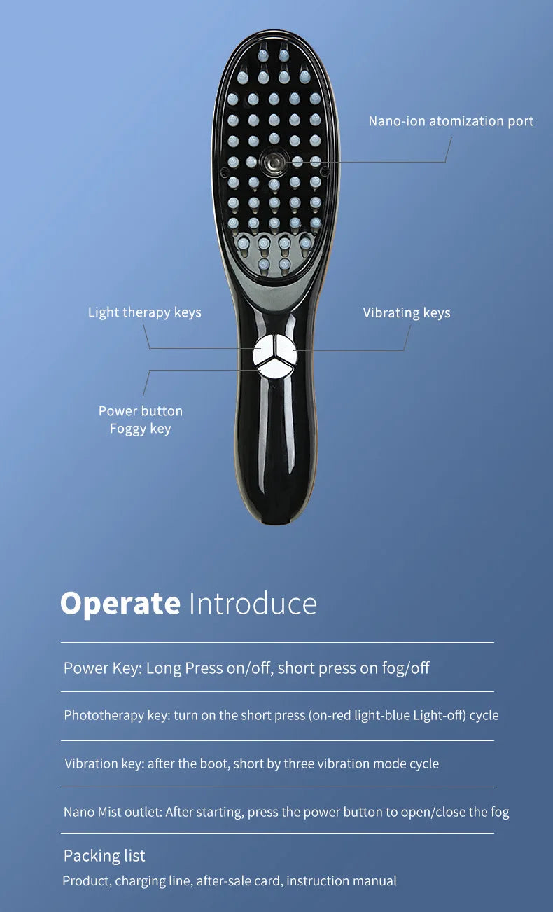 Electric Spray Massage Comb – 3-in-1 Hair Growth & Scalp Therapy