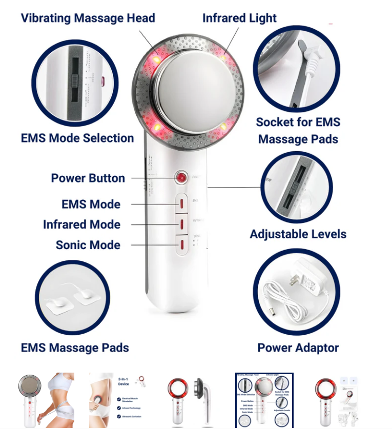 Dispositivo de belleza para adelgazar, masajeador portátil con ultrasonido para eliminar grasa corporal.