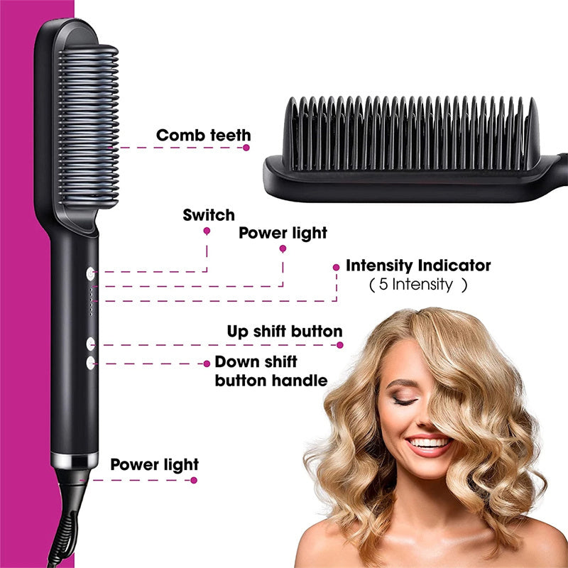 Bealuva StyleBrush Pro – 2-in-1 Hair Straightener & Curler